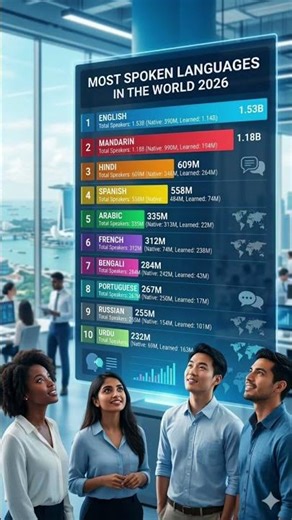 Most spoken languages in the world 2026!