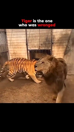 "Strong Lion Fighting with a Wild Tiger-Wildlife" #documentary #lion #tiger #fypシ #lionvstiger
