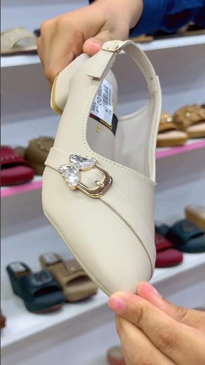 Premium Ladies Slingback Block Heel Shoes | Crystal Buckle Party Wear Collection