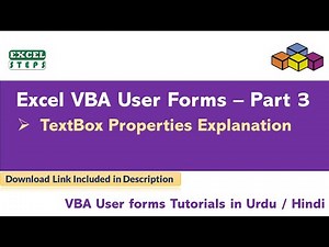 Excel VBA User Form: TextBox Properties Explanation in detail | Excel VBA User From Tutorials