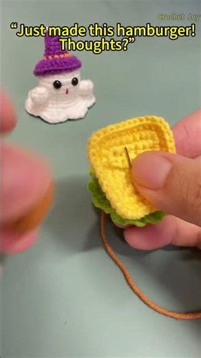 “Just made this hamburger! l#crochet #crochetcrosai #diy #easycrochet