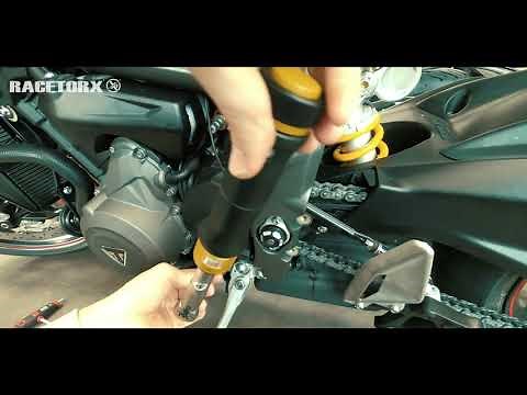 Triumph Street Triple Racetorx gear shift support instruction install