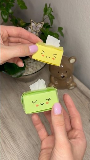 DIY Mini Paper Tissue Box Tutorial ✨💚 #shorts