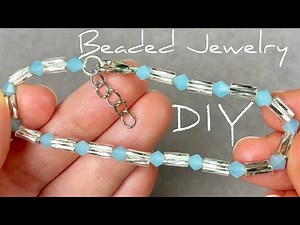 LOOK at This Beauty! Bugle Beads Bracelet Making Tutorial: Easy Seed Bead Bracelet with Crystals