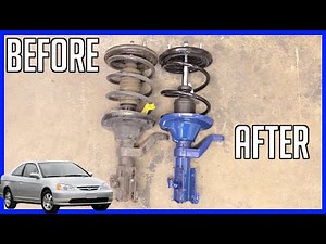 How to Replace Strut and Coil Spring Assembly Honda Civic 2001-2005 - WITH SIZES AND TORQUE SPECS!
