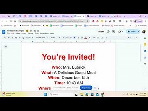 How to make invitation and menu