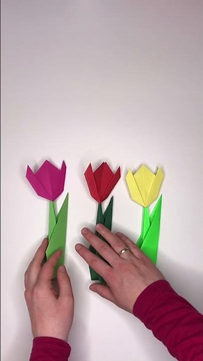Origami Tulpen - Blumen falten zum Muttertag