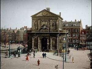 Stadsbeelden oud Rotterdam, ingekleurde film met geluid. Colorized footage sound added.