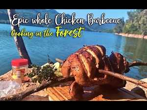 Barbecue whole Chicken - Cooking in the Forest - Primitive Technology #1 🍗🍋