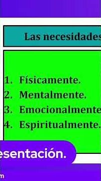 Las necesidades básicas del ser humano.