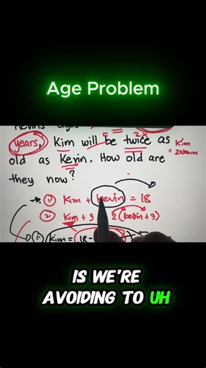 32K views · 469 reactions | The sum of Kim's and Kevin's ages is 18. In 3 years, Kim will be twice as old as Kevin. How old are they now? | Philippine Review Center | Facebook