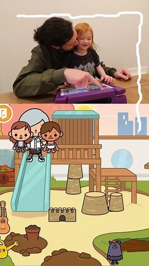 FAMiLY PARK ROUTiNE!! Adley & Dad go to the Toca Life Park to slide and play Hide n Seek! #Shorts