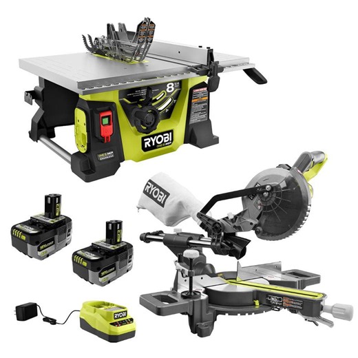 Reviews for RYOBI ONE  HP 18V Brushless Cordless 8-1/4 in. Compact Portable Jobsite Table Saw and Miter Saw Kit w/ (2) Batteries & Charger | Pg 4 - The Home Depot