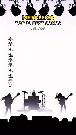 METALLICA TOP 30 BEST SONGS (PART 1/3). #metallica #song #popular
