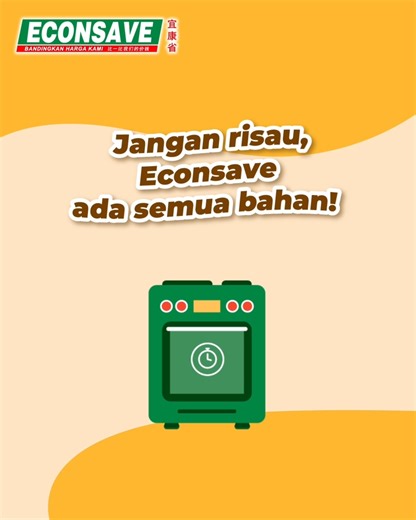 Teringin nak buat kek hujung minggu ni? Singgah Econsave—bahan lengkap, harga pun terendah. Dari pewarna, tepung, butter, oven dan banyak lagi pun ada! 😍 Jom klik sini 👉 https://econsave.com.my/supermarket-promotions/ #EconsaveMY #bandingkanhargakami #Econsavelebihpilihan #Econsavelebihberbaloi #Econsavehargaterendah #Econsavekanje #Bahancake | Econsave