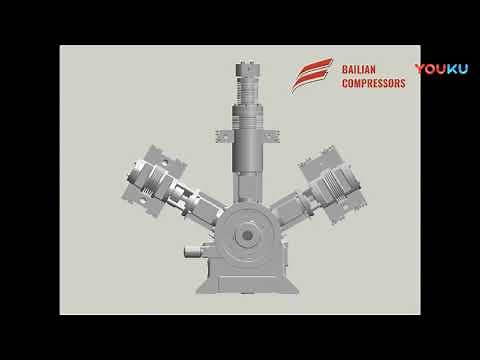 The working principle of the compressor, 3D demonstration of the internal structure