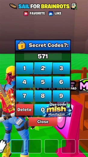 FORTNITE SAIL FOR THE BRAINROTS LAGRANDE COMBINACION Secret Code | FORTNITE CODES #shorts