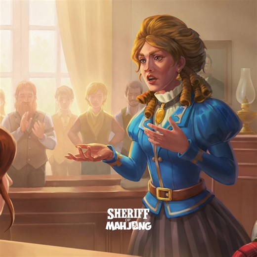 An early teaser of next month’s update! What do you think Amanda is arguing against… or for? And what do you think the new location will be? A Hall of Justice? An employment center? Or maybe… an oil rig? 👀 Finish this month’s quest before it’s too late: 👉 https://games.g5e.com/PlaySheriffOfMahjong | Sheriff of Mahjong