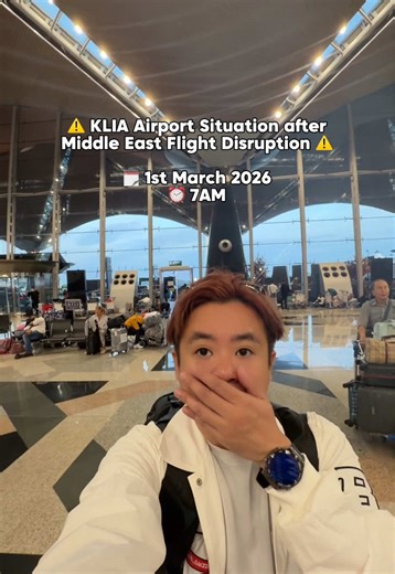 KLIA Airport situation after the Middle East flight disruption ⚠️✈️ The crowd was huge this morning with long queues following flight disruptions since yesterday evening due to the rising tensions in the Middle East. If you’re travelling soon, please arrive at the airport earlier than usual. You can also use the self check-in kiosks for a faster process. Safe travels to everyone flying today ✈️ 📸 @aereonwong 🗓️ 1st March 2026 ⏰ 7AM 📍 KLIA Airport 🛫🇲🇾 #AereonMalaysia #KLIA #Airport #Malaysi