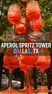 ✨🍊WHERE TO GET AN APEROL SPRITZ TOWER IN DALLAS🍹✨ #DallasLoveList // Grab your friends and head to @sanmarzanodallas in West Village. They’re serving up Aperol Spritz towers that are perfect for your next brunch or happy hour on the patio. It’s $75 for 8 or $40 for 4! 🤩 The food was amazing. We loved their homemade pasta and fresh-baked bread, and the Caesar salad? So good. The giant crunchy croutons are made fresh daily, seriously the best combo with your spritz. 📍LOCATION// 3700 McKinney A
