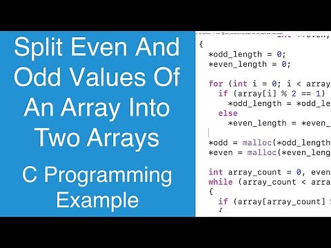 Split Even And Odd Values Of An Array Into Two Arrays | C Programming Example