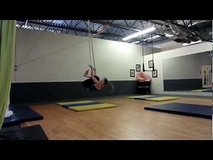 First beginner aerial trapeze practice routine. Circus Arts. Aerial.AVI