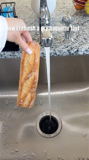 A quick oven method to soften stale bread at home. #kitchenhack #breadtip #usefulhacks