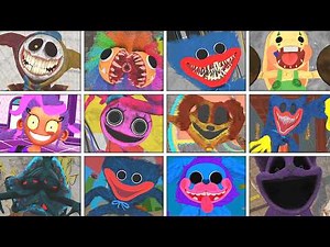 Poppy Playtime: Chapters 1, 2, 3, 4, 5 - All JUMPSCARES and FINAL Bosses in BRIGHT Mode