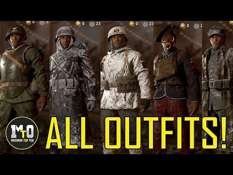 CALL OF DUTY WWII - ALL OUTFITS - COSTUMES - UNIFORMS SHOWCASE (WINTER SIEGE)