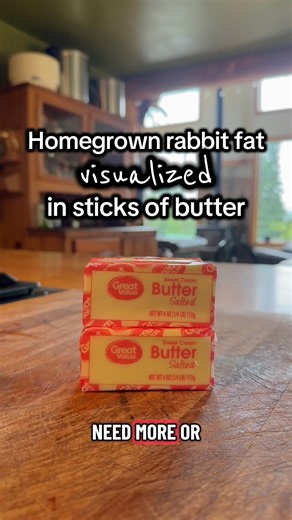 Domestic (homegrown) rabbit is nothing like wild (hunted) rabbit. There’s plenty of fat here.