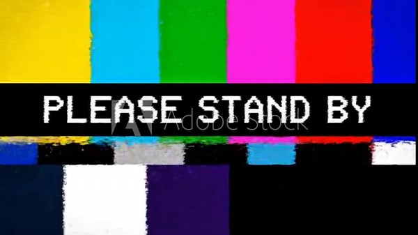 Retro Television Test Pattern with "Please Stand By" Message Details