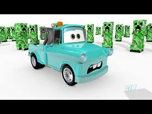 Disney Cars Meet Minecraft Creepers - Mater & McQueen Chaos Adventure! (Remote Control)