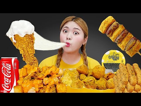 Fried Chicken Spicy Sauce Mukbang by HIU 하이유