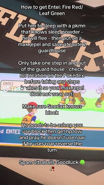 Catch Entei in Pokémon Fire Red & Leaf Green Guide