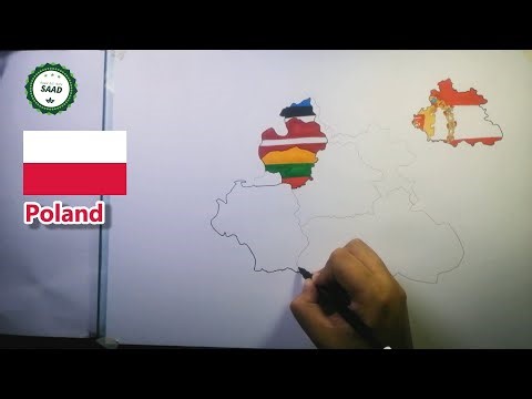 Drawing Polish Lithuanian Commonwealth flag map | Polish Lithuanian Commonwealth with modern borders