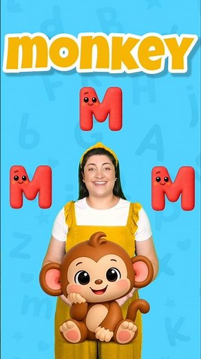 Letter M Song 🐵 #alphabet #learning #english #kidssongs #nurseryrhymes #phonicsong