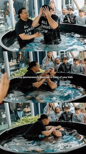 We didn’t have a baptism scheduled last Sunday… the team still set up the tank in faith… then two dads got spontaneously baptized in front of their kids. Thank You, Jesus. ❤️ | The Father's House San Francisco