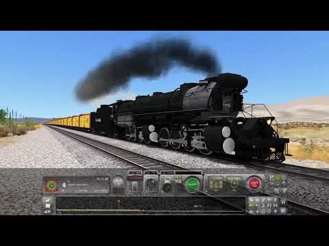 Train Simulator Classic Rio Grande 2-8-8-2 climbing Tehachapi Loop and crashing at 100 MPH!!!!