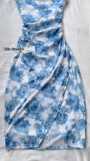 Korean Sexy Halter Bodycon Long Dress with Slit | Vintage Blue Floral