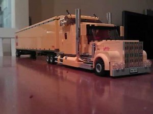 Lego custom trucks. Kenworth 18 wheeler, low loader and wrecker.