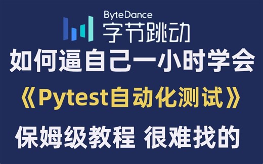 1小时Pytest自动化测试从入门到精通，绝对真实企业项目实战