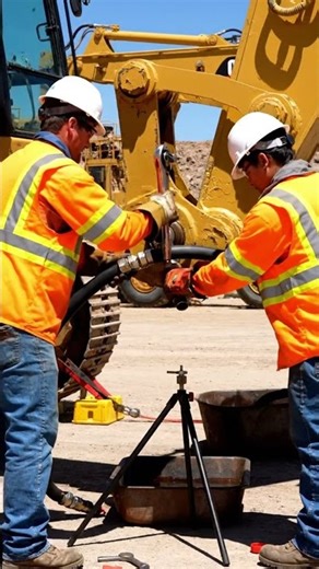 Installing a Hydraulic Hose on a Heavy Excavator | Real Machine Repair