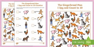 The Gingerbread Man I Spy and Count Activity to 10