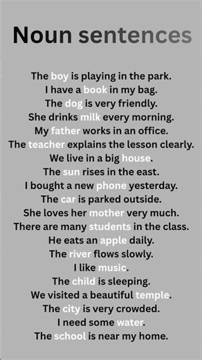Noun example sentences|spoken English|learn English simply|