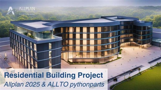 Residential Building Project using Allplan with ALLLTO PythonParts to automate rebar detailing