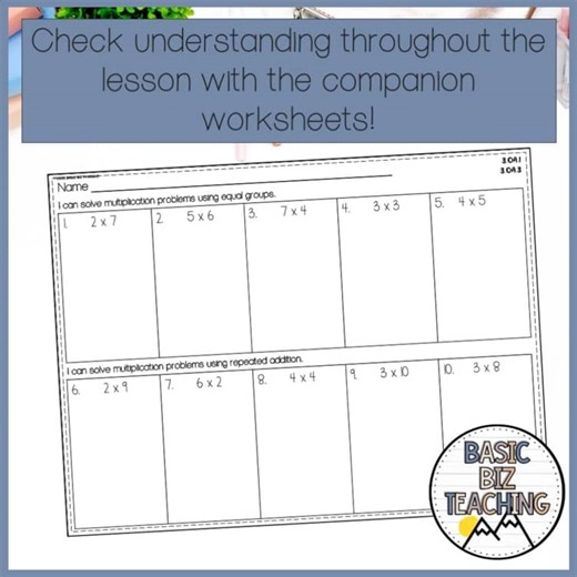 Introducing Multiplication Strategies | Guided Math lesson Digital Worksheets