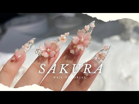 Sakura Cherry Blossom Nails [nail tutorial]