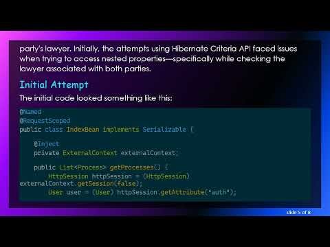 Using Hibernate Criteria to Query User Involvement in Processes