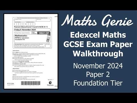 GCSE Maths Past Paper Walkthrough - November 2024 Edexcel Foundation Paper 2