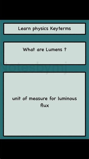 What are LUMENS? 💡 Physics Basics Explained #Shorts